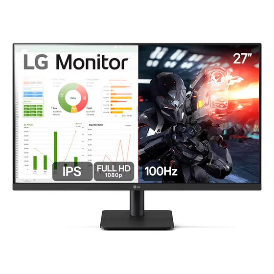 Monitor Gamer Lg 27 100hz 5ms Full Hd Ips 27ms500 Bivolt Preto 127/220v