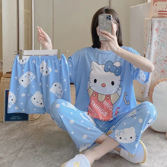 Pijamas De 3 Piezas Para Damas Talla Unica Versión Asiática