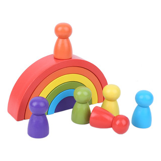 Puzzle Infantil De Madera Arco Iris Bloques Little Man Set Puzzle Infantil De Madera Arco Iris Bloques Little Man Set