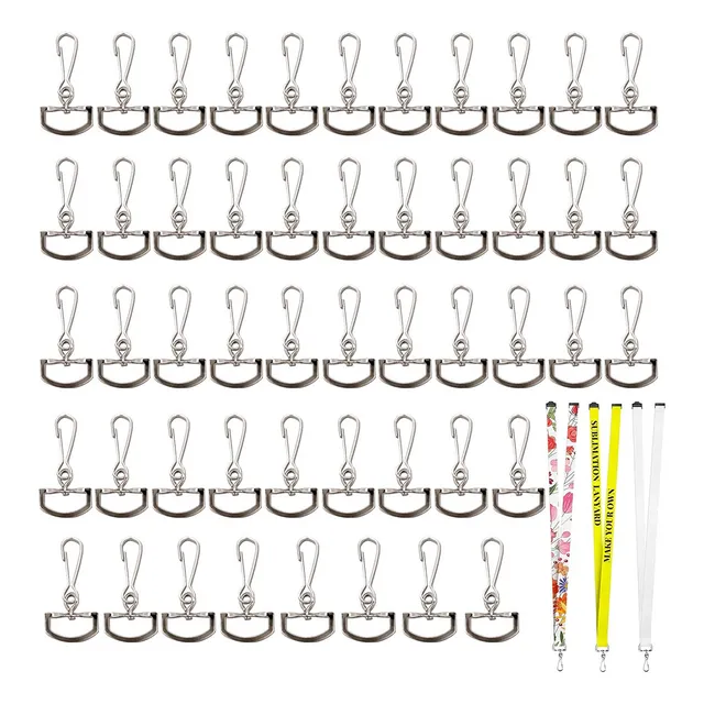 Pack 50 Gancho Mosquetón Llaveros Multiuso P/ Lanyarde 2.5cm