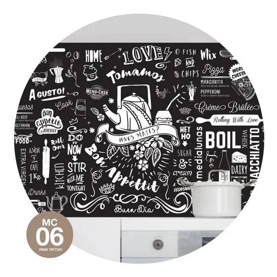 Vinilo Decorativo Mural Cocina Palabras Argentinas 120x50