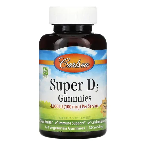 Carlson Labs Super D3 100mcg 120 Gomitas Sabor Frutas