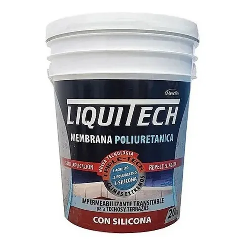 Merclin Liquitech membrana impermeabilizante poliuretánica 20kg tripletech color blanco