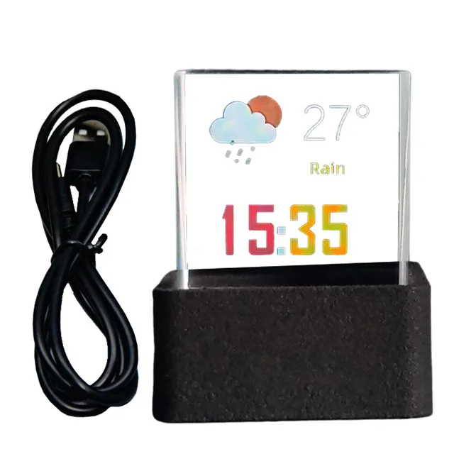 Reloj Holograma 3d Cubo Holográfico Wifi Reloj De Escritorio