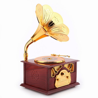 Caja Músical Mini Gramófono Retro Decoración Mesa Regalo Caja Músical Mini Gramófono Retro Decoración Mesa Regalo