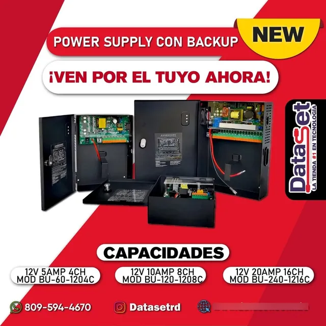 Power Supply Con Backup 12v 4-8-16ch