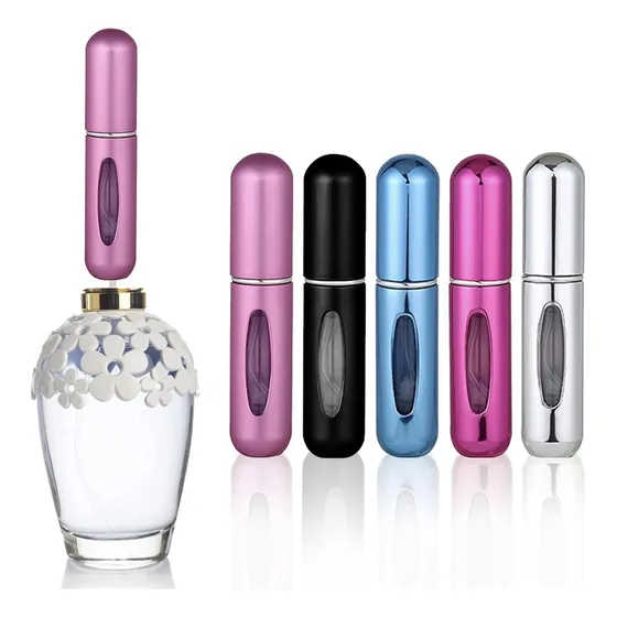 Perfumador Recargable Vaporizador Perfume 5ml Cartera Viaje (paquete x5)