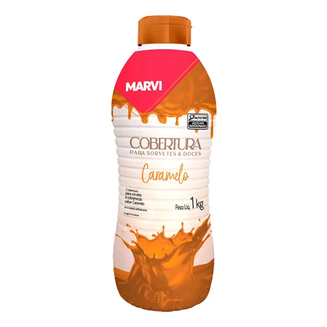Cobertura Para Sorvete E Sobremesas Sabor Caramelo Marvi 1kg