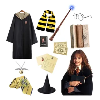 Capa De Harry Potter, Traje De Harry Potter Cosplay, Juego De 11 Piezas. Accesorios De Harry Potter. Ropa Gryffindor, Ropa De Halloween