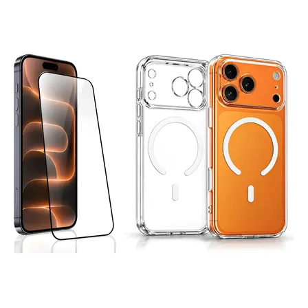 Carcasa Transparente Elite + Lamina Super Curve Para iPhone Transparente iPhone 17 Pro