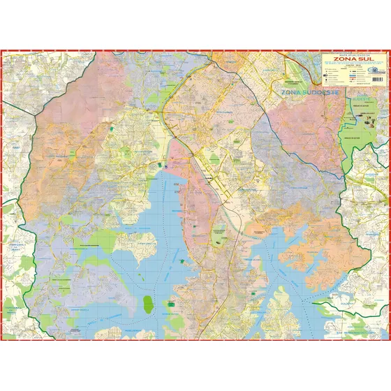 Mapa Da Zona Sul De São Paulo, De Equipe Multivendas., Vol. 1. Editorial Multimapas, Capa Mole, Edição 2024 Em Português, 2024