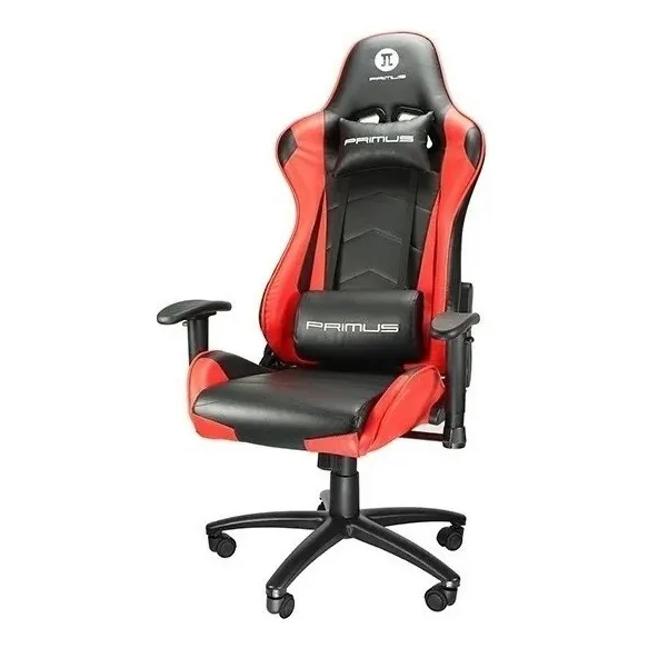 Silla Gamer Primus Thronos 100t Ergonómica Negra Y Roja Color Rojo Material del tapizado Cuero sintético