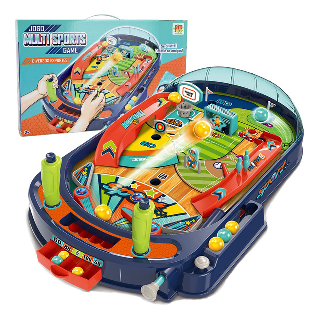 Jogo Fliperama Pinball Arcade Brinquedo Infantil Retrô Multi Sports Game Dm Toys Jogo Fliperama Pinball Arcade Brinquedo Infantil Retrô Multi Sports Game Dm Toys