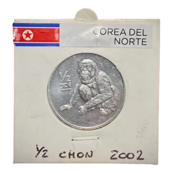 Moneda 1/2 Chon Corea Del Norte 2002 Km 184 Orangután