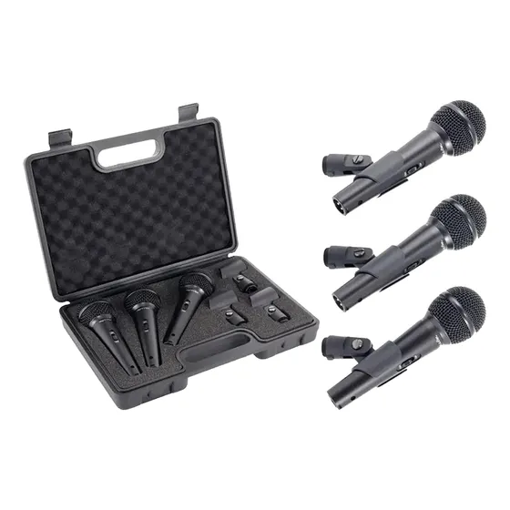 Kit 3x Micrófonos Alámbrico + Clip + Maleta Behringer Xm1800