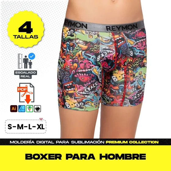 Patron Boxer Masculino Molde Plantilla Para Sublimacion