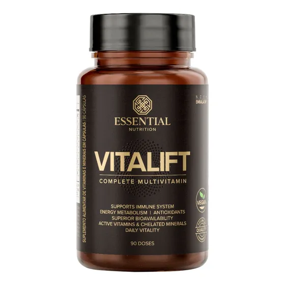 Vitalift 90 Capsulas Multivitaminico Essential Nutrition capsulas sem sabor