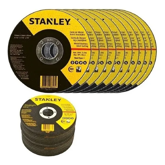 Pack 25und Disco Corte 4 1/2 X 1.0mm Stanley Color Amarillo