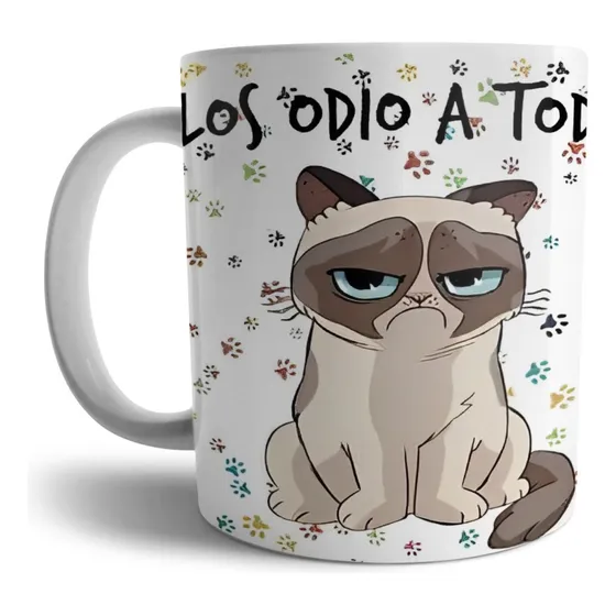 Taza De Café Gatos Los Odio A Todos 325ml