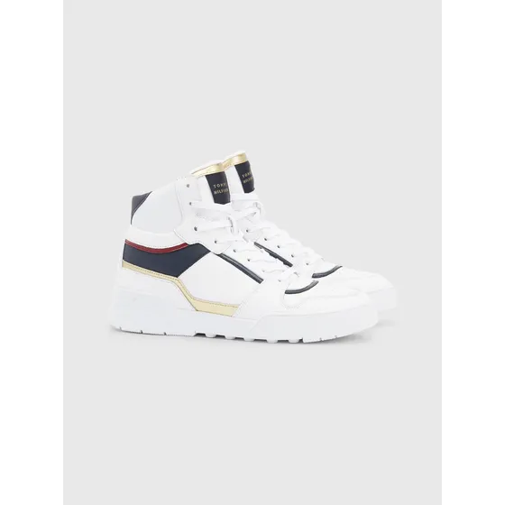 Tenis Altas Con Suela Cupsole Mujer Blanco Tommy Hilfiger