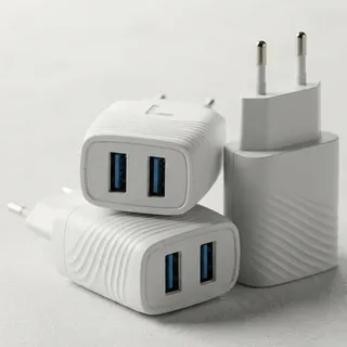 Fonte Carregador Universal Tomada Duplo 2 Saídas Usb Rápido Branco