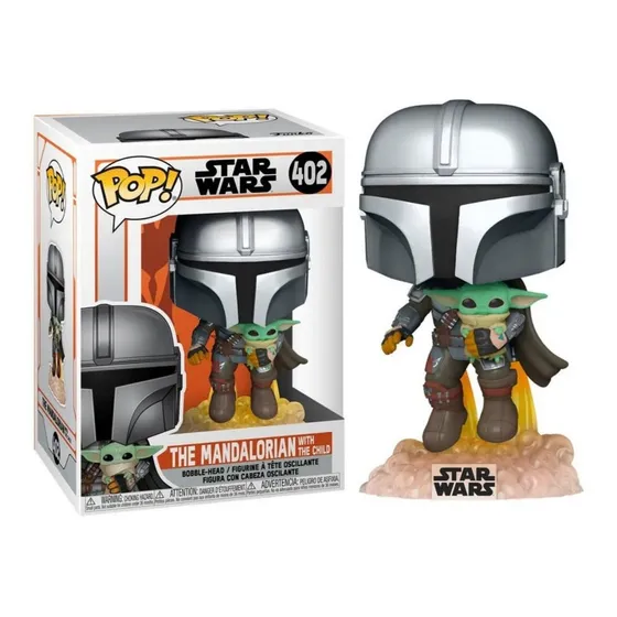 Funko Pop Manadalorian Con Baby Joda, Funko Mandaloriano