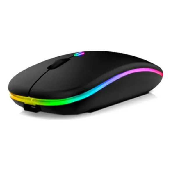 Mouse Inalambrico Recargable Led Rgb A2 Optico Usb Bluetooth