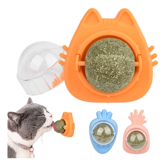 3pk Bolas Catnip Hierba Gatera Gato Giratorio 360° Pared