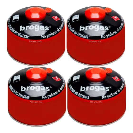 Cartucho Bombona Rosca Gas Butano 227 G Camping Anafe X 4