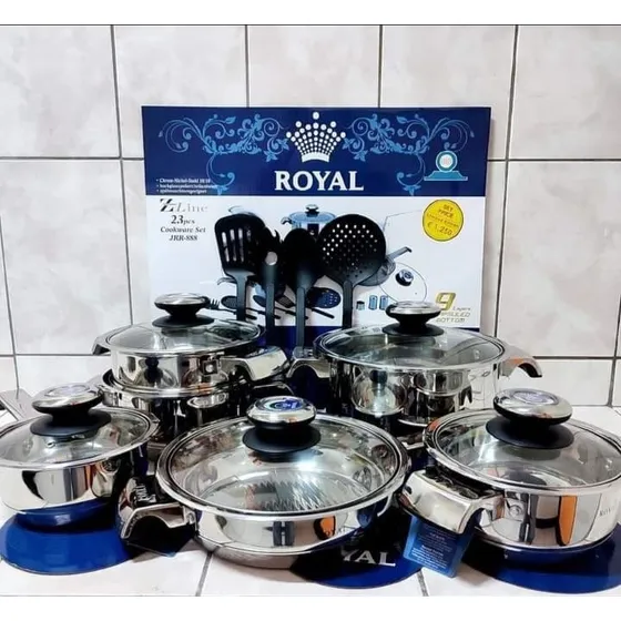 Juego De Ollas Royal 23p En Acero Quirúrgico 