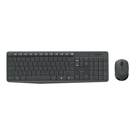 Kit Teclado Y Mouse Inalambrico Logitech Mk235 Color del teclado Negro