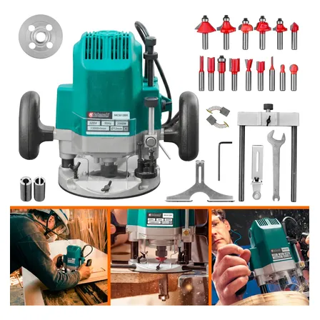 Tupia Manual Coluna 2000w 12mm P/ Marcenaria Com Fresas 220v