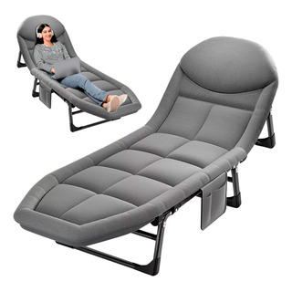 Camastro Plegable Acolchonado Catre Tumbona Cómodo Exterior Camastro Plegable Acolchonado Catre Tumbona Cómodo Exterior