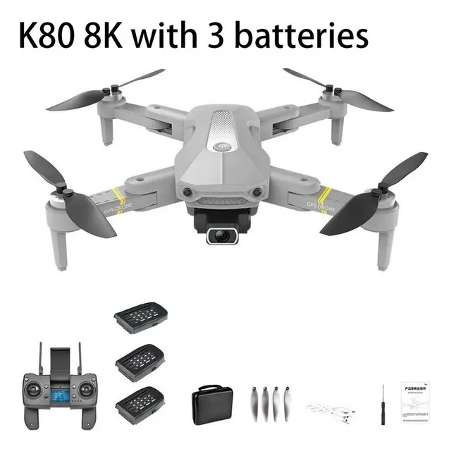Dron A Control Remoto K80 5g Wifi 8k C/doble Cámara Hd 3 Bat