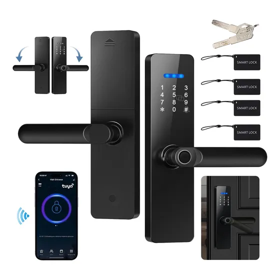 Chapa Cerradura Inteligente Electrónica 5 Maneras Tuya Wifi Derecha/izquierda Espesor De La Puerta Recomendado 40-65mm