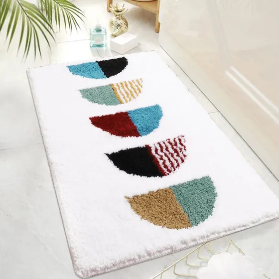 Seavish Alfombra Bohemia Media Luna Para Baño Antideslizante