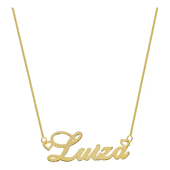 Luiza Colar De Nome Personalizado Folheado A Ouro 18 K