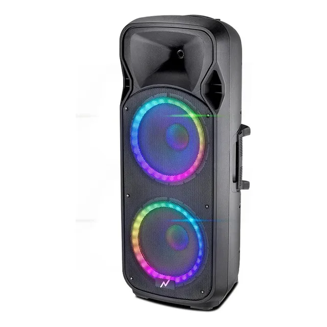 PARLANTE INALÁMBRICO BT LEDS RADIO FM + CONTROL NOGA TORNADO COLOR NEGRO