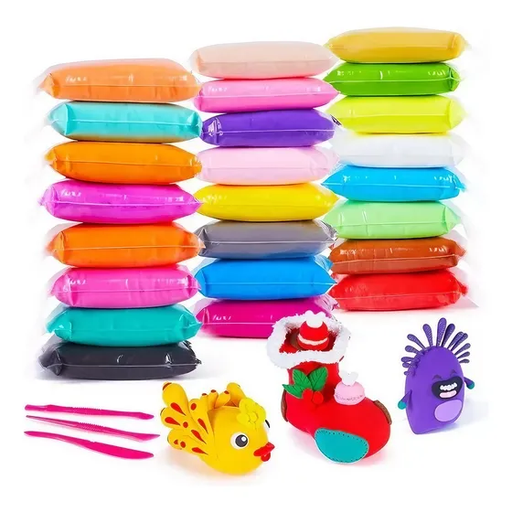12 Masa Moldeable Fummy Tipo Goma Eva Gummy Slime + Estecas Color 24