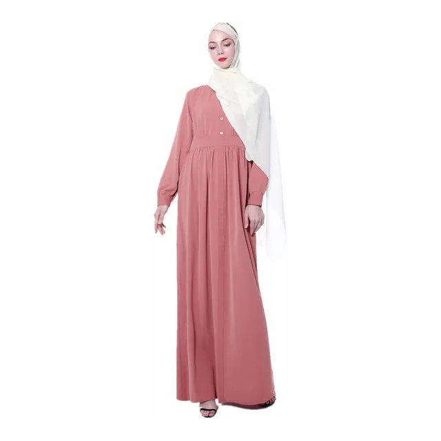 Hzux Vestido Musulman Para Dama Largo Liso Abaya