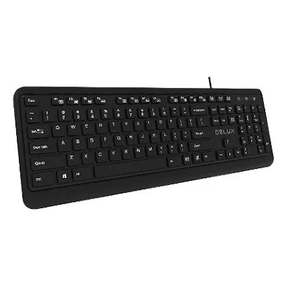 Teclado Delux Kai90 Multimedia Usb Ergonómico Negro
