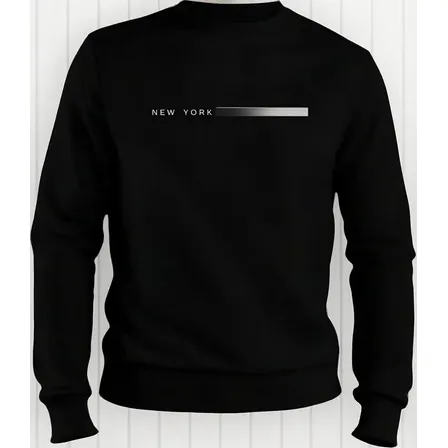 Moletom Masculino New York Gola Careca Sem Capuz Flanelado