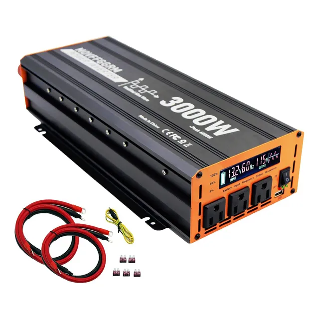 Convertidor De Inversor De Potencia De 3000 Vatios, 12v Cc
