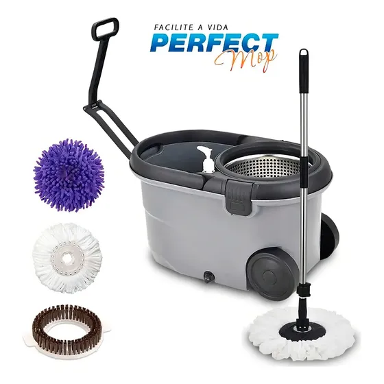 Balde Mop Com Rodas 360 Perfect Move Cabo 1,60 Com 3 Refis