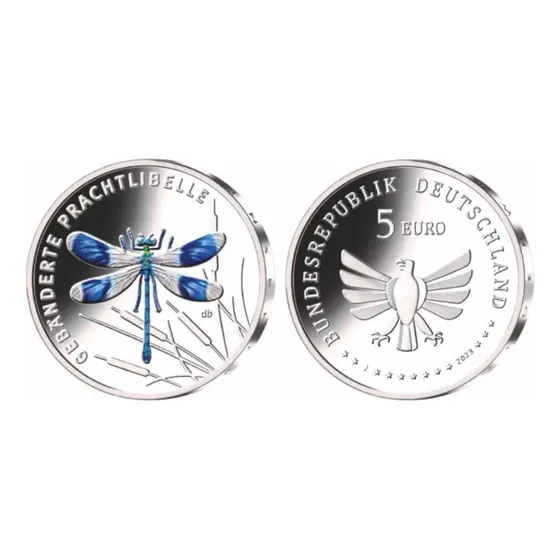 Moeda 5 Euro 2023 - Libélula - Série Insetos - Alemanha