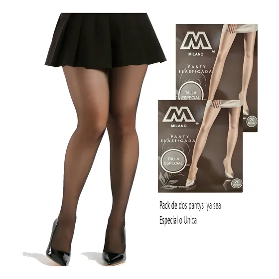 Pack Panty Media 20 Denier Punta Reforzada Sin Demarcación