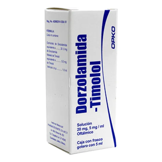 Dorzolamida Timolol Gotas Oftalmico Solución 20 Mg 5mg/ Ml