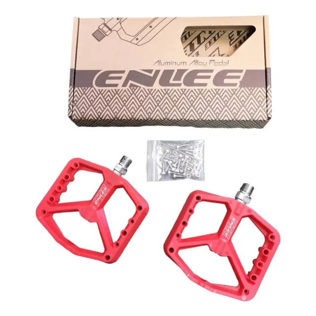 Pedales De Plataforma De Nylon Rojo Enlee Para Bicicleta