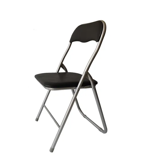 Silla Plegable De Cuerina Y Aluminio Negra F753357n Rex Estructura De La Silla Negro