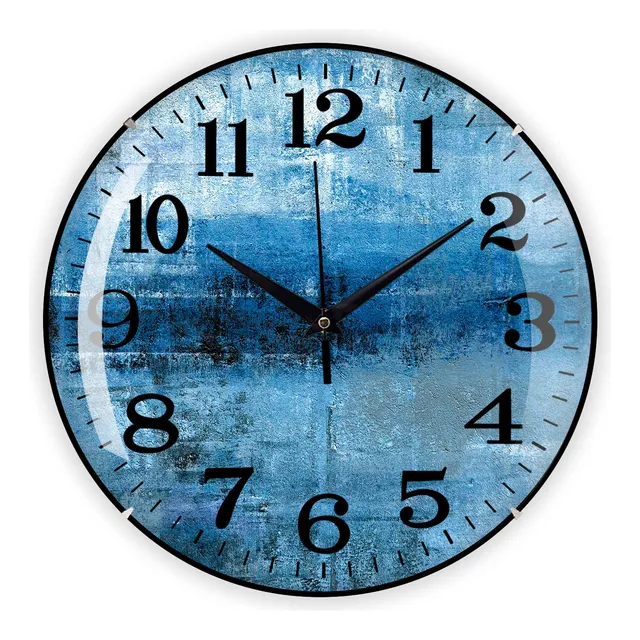 Reloj Pared Azul Gris Moderno Silencioso Tictac Decorativo